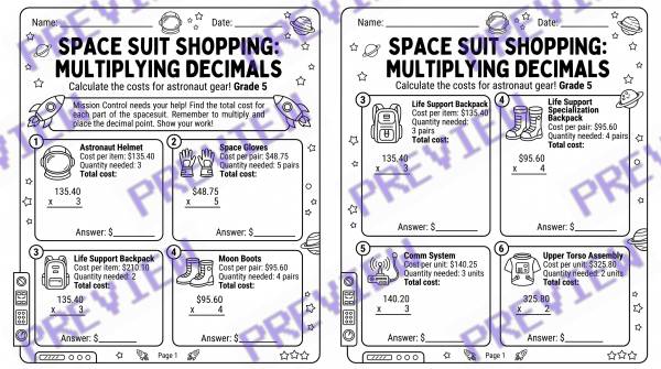 Preview of Multiplying decimals